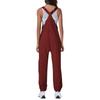 Women's Jumpsuits Summer Fashion Casual Loose Wide Leg Jumpsuits Solid Color Insert Pockets Retro Button Strap Jumpsuits