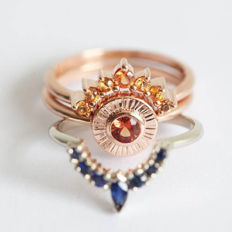 Красивый геометрический свадебный набор из розового золота, идеально подходящий для подарков на помолвку