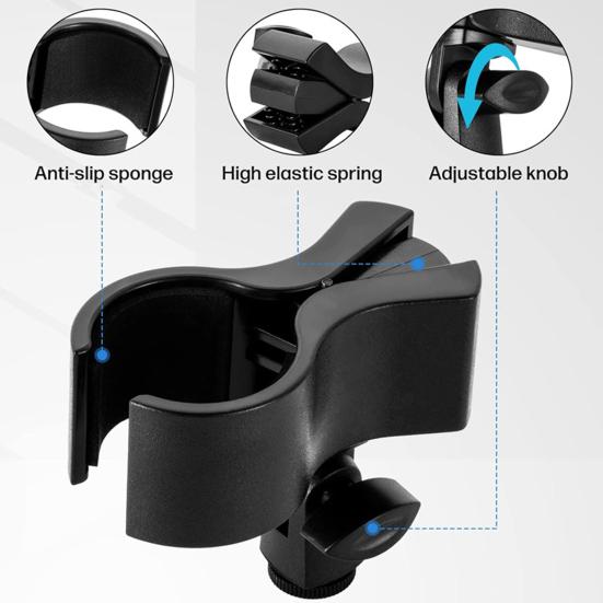 Микрофонный зажим Регулируемый микрофонный зажим для микрофонов с диапазоном внешнего диаметра от 1,26" до 2,36" для сцены церкви студии