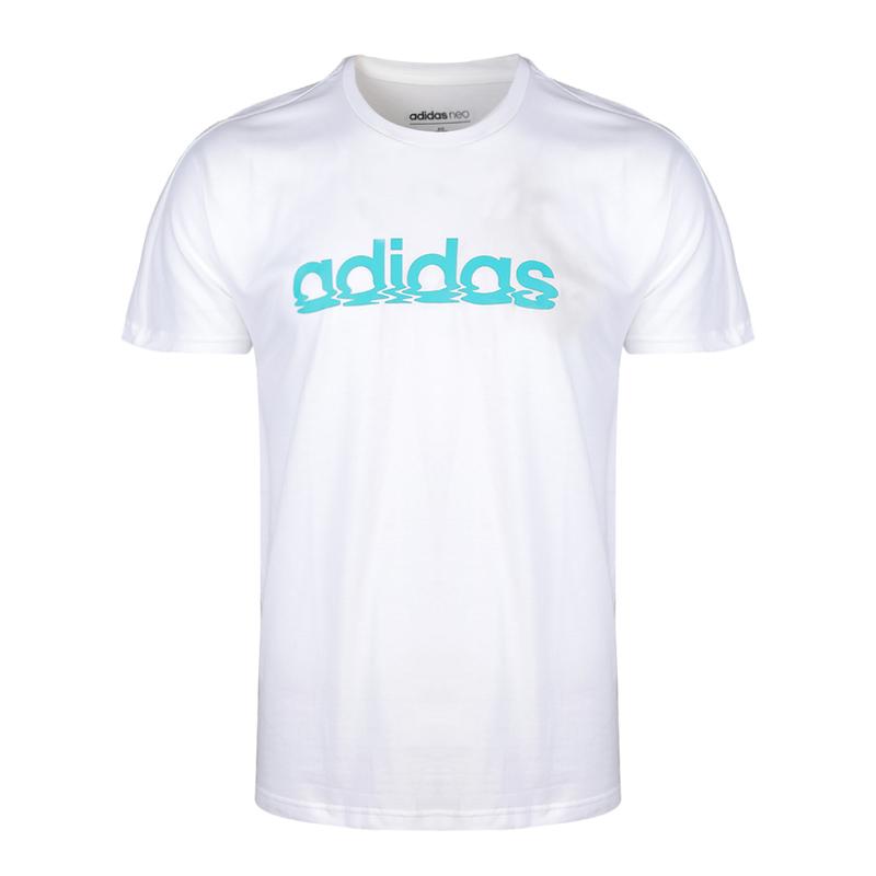 Adidas Neo T Shirts Men's White Crew Neck Moderate Straight Fit DW8189