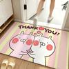 Character U-Usamaru Floor Mat Soft Flannel Entrance Door Mat Non Slip Absorbent Bathroom Bedroom Floor Rug