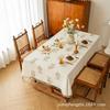 Linen Cotton Tablecloth With Botanical Embroidery French Style Rectangular Dining Table Cover Decorative Home Dcor