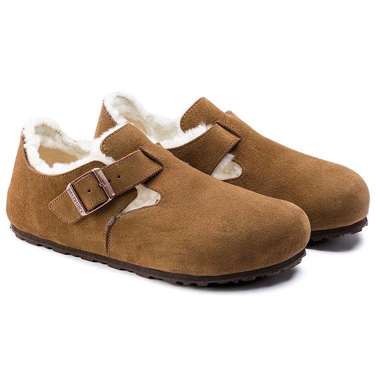Birkenstock Лондонские тапочки из овчины Унисекс Тапочки Коричневые 1014963