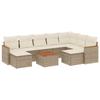 VidaXL Salon de Jardin avec Coussins 10 pcs, Canapés de Terrasse, Ensemble de Meubles de Patio, Mobilier d'Extérieur, Beige 3226548