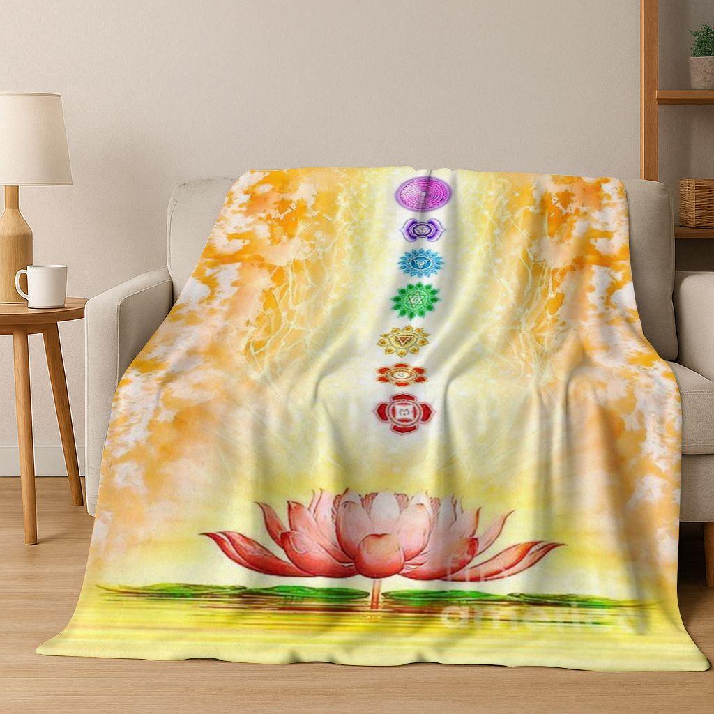 Bohemia Yoga chakra Mandala Spirit Meditation Flannel Blanket,Cozy Soft Throw Blanket for Home Bedroom Bed Sofa Cover Gift Kid