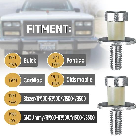 Door Lock Striker 38420 Compatible With Door Latch Bolts For 1971-1991 GMC Truck Door Bolt Pin Replace OEM 9601750 - Sold In Pairs