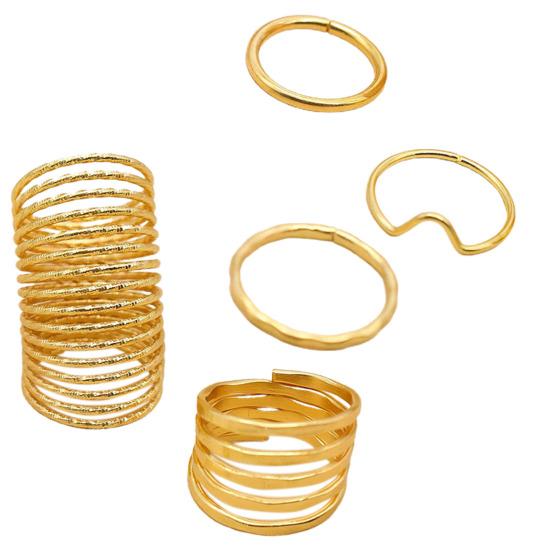 5 шт. женские кольца на костяшки пальцев с несколькими кругами, простые регулируемые эластичные кольца на палец, ювелирные аксессуары