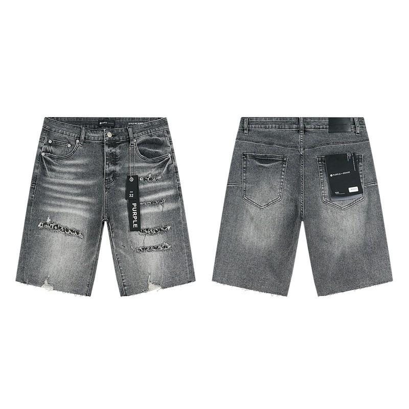 PurpleBrandJeans Distressed High-Street Denim Shorts Loose Fit Straight Cut 2026