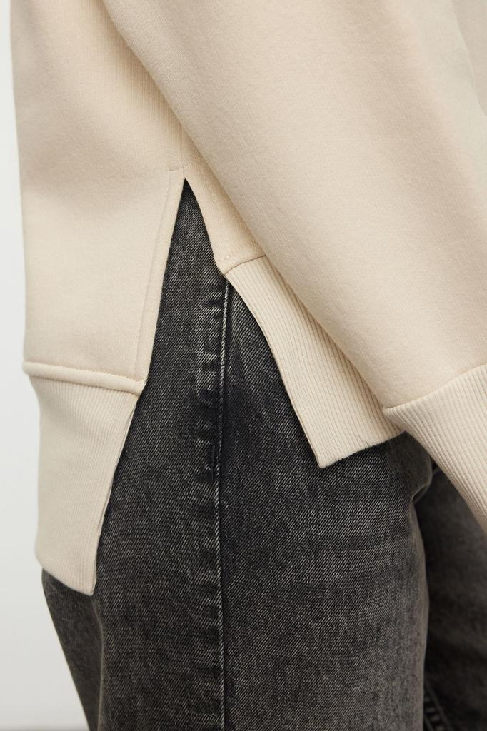 Женская модная стильная толстовка с толстым флисом внутри и круглым вырезом, стандартная посадка, базовая трикотажная толстовка