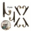6pcs Zinc Alloy Wall Mounted Hook Rustic Key Coat Bag Hat Hanger Robe Hooks Hanging Kitchen Bathroom Room Coat Rack Hooks