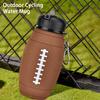 600ML Collapsible Rugby Silicone Water Bottle with Carabiner BPA-Free Leakproof Lightweight Outdoor Cycling Fitness Sports Travel Folding Drinking Cup