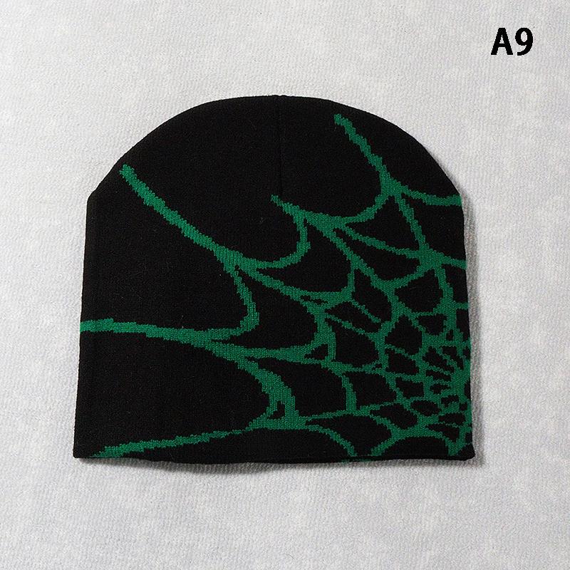 2023 New Knitted Beanies Hat Cartoon Spider Embroidered Winter Hats Knitted Bonnet Cap Soft Woolen Beanies For Women Cap