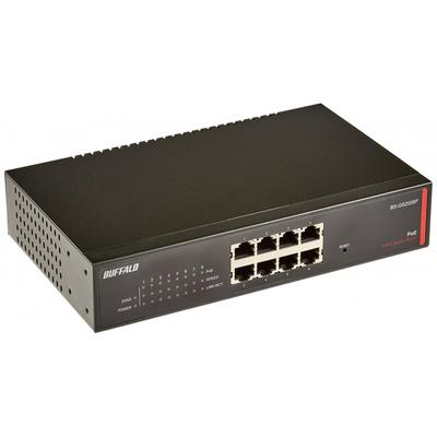 Buffalo Умный коммутатор Giga PoE 2-го уровня на 8 портов BS-GS2008P