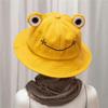 Dww-Yellow- Adults Cute Frog Bucket Hat for Summer and Outdoors - Foldable - Wide Brim Fisherman's Hat - Sun Hat for Adult Women and Men