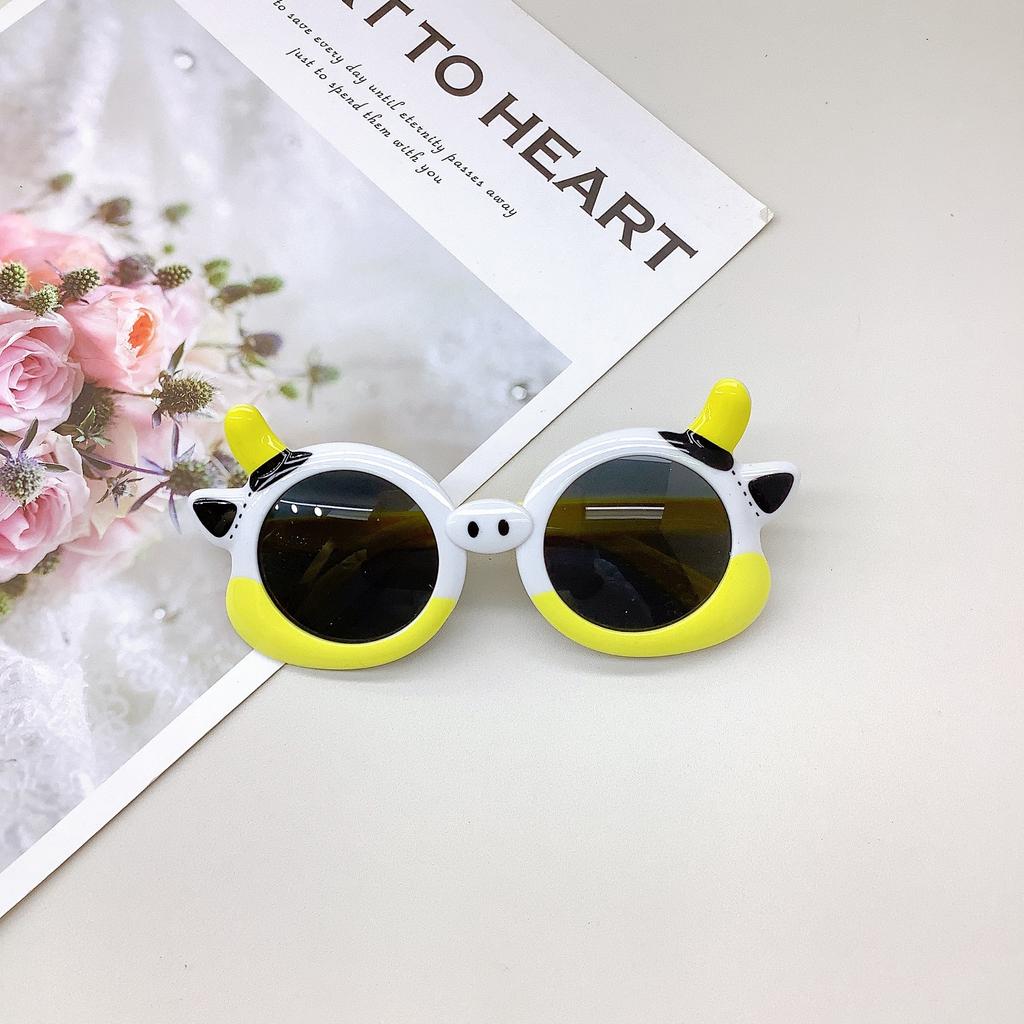 Модные детские солнцезащитные очки Calf Cute, солнцезащитные очки с защитой от солнца и ультрафиолета, вогнутые очки для девочек и мальчиков