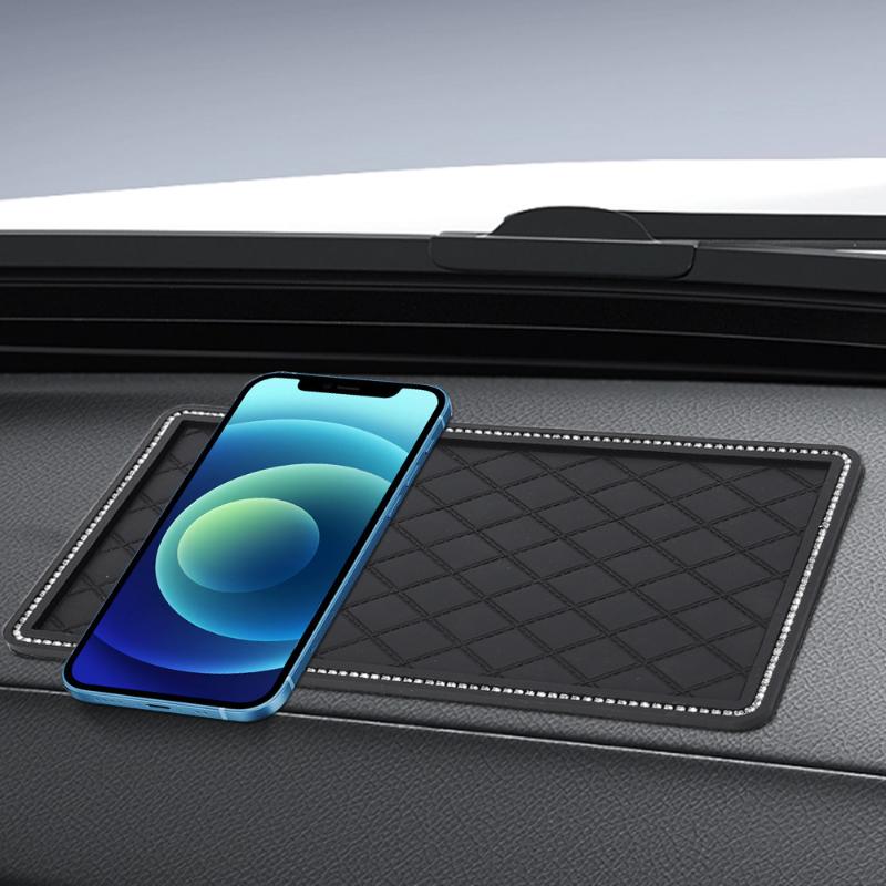 Алмазный противоскользящий коврик для приборной панели автомобиля, украшение салона автомобиля, подушки для телефона, ключей, солнцезащитных очков, органайзеры для хранения аксессуаров