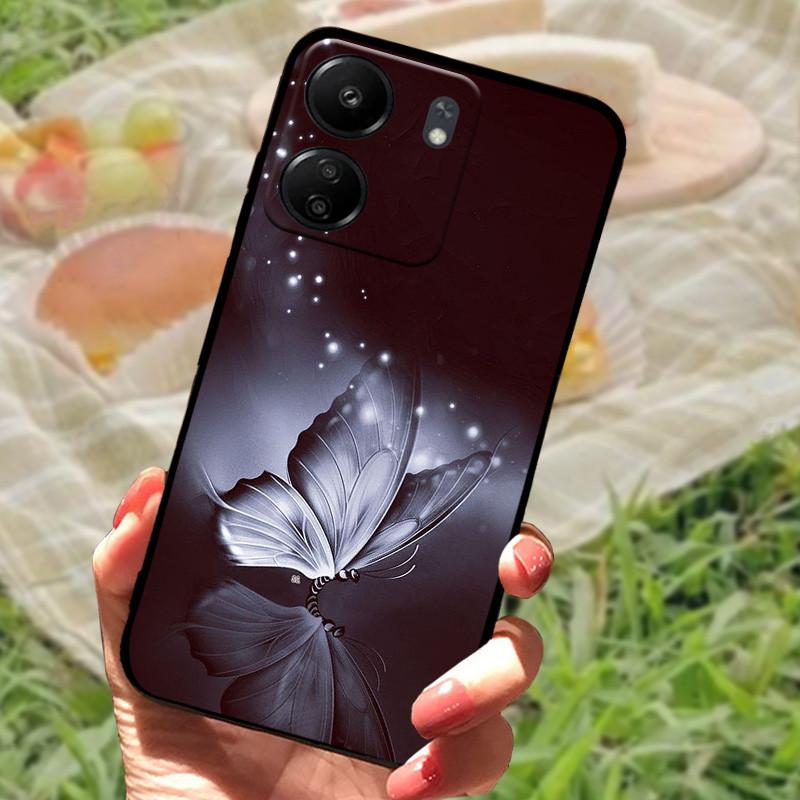 Для Redmi 13C 4G Чехол ТПУ Силикон Мягкая Защитная Задняя Крышка Телефона Для Xiaomi Poco C65 Модный Принт Ударопрочный Бампер Чехлы