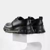 Male Leather Shoes Men's 2024 New Chunky Platform Retro Work Shoes Spring Autumn Low Top Man Casual Flats British Style Lace-up