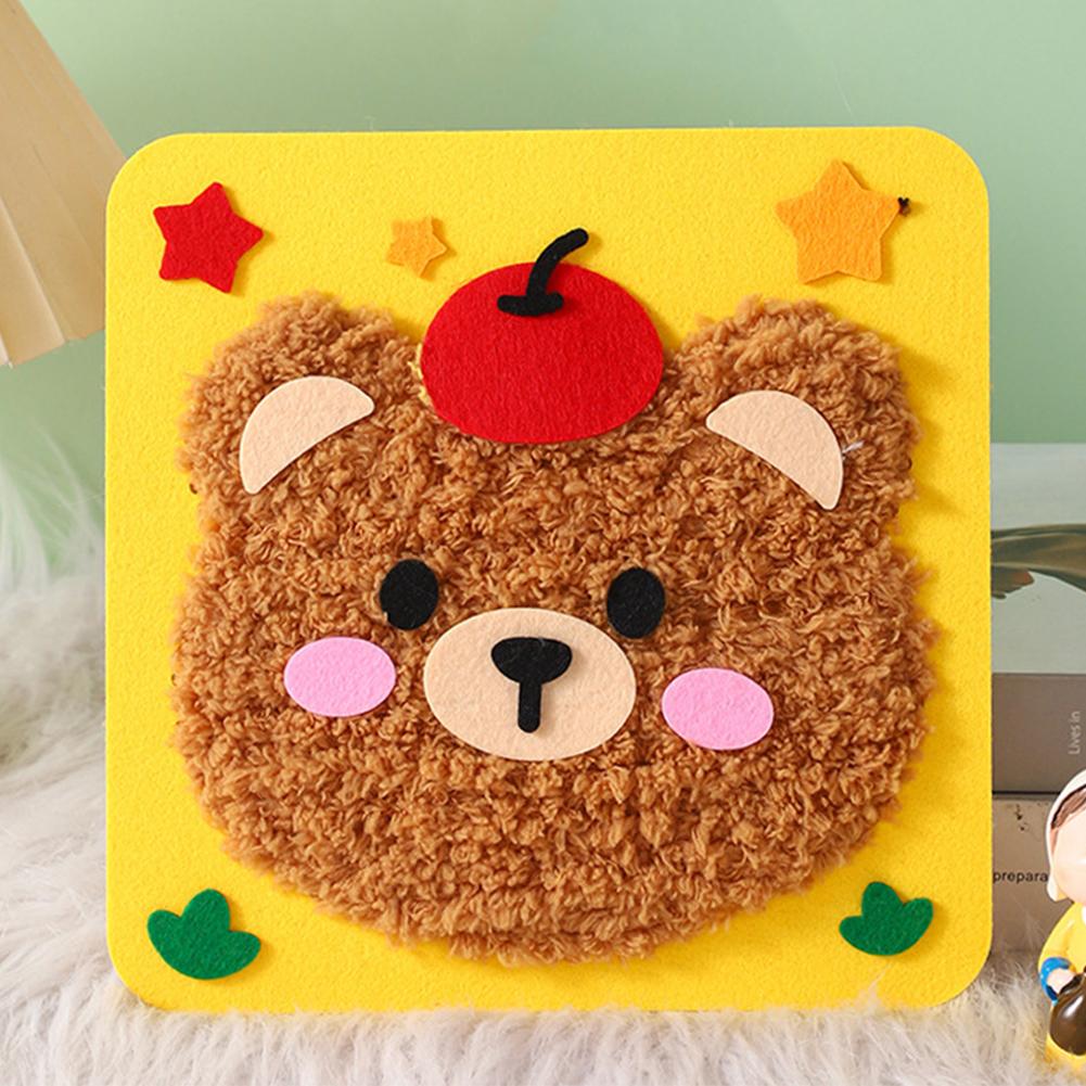 Незаконченный милый набор для самостоятельного валяния из шерстяного войлока с изображением мультяшных животных, набор для валяния из игл, набор материалов для игл, подарок для детей-новичков