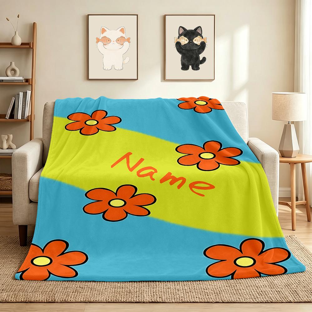 Custom Name Scooby Doo Night Flannel Blanket Throw Blanket Soft Warm Sofa Bed home Decor Unique Gift