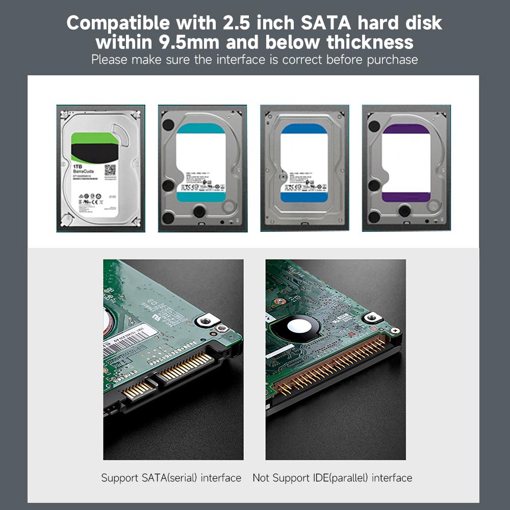 USB2.0 Портативный жесткий диск 2,5-дюймовый внешний корпус SATA HDD USB2.0 Корпус из алюминиевого сплава для