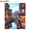 Water City Landscape DIY Painting By Numbers Modern Wall Art Canvas Hand Painted Oil Painting Home Decor Artwork 40x50cm