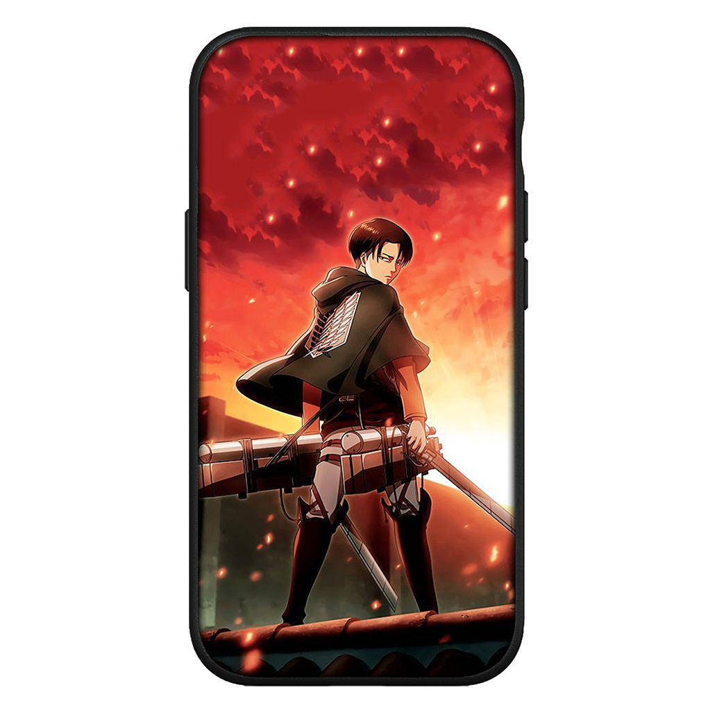 Для iPhone 16 15 Xiaomi Redmi Note 14 13 12 11 Pro Max X 8 16e Samsung Galaxy S25 S24 S23 Moto OPPO Huawei Levi Eren Jaeger Атака титанов логотип чехол