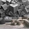 Modern Style Mural 3d Abstract Space Cement Geometric Wallpaper Home Decor Living Room Bedroom Background Mural