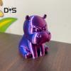 Angry Hippo Figurine 3D-Printed Hippo Ornament Desk Buddy Grumpy Hippo Statue for Home Office Table or Shelf Decoration