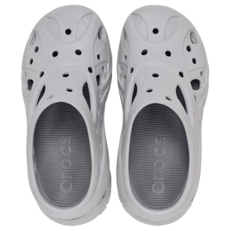 Crocs Женская обувь, шлепанцы на толстой подошве в клетку с круглым носком, серые 211141-GREY