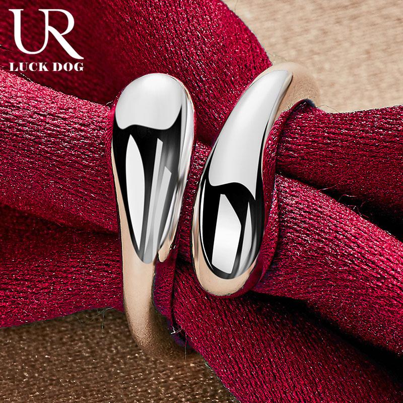 Полированное кольцо-капля из стерлингового серебра 925 пробы для свадеб и вечеринок