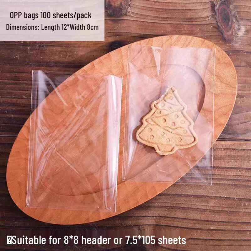 2026 Year of the Horse New Year Cookie Bag with Creative Card Header - Transparent Snowflake Design for Candy & Crisp Packaging