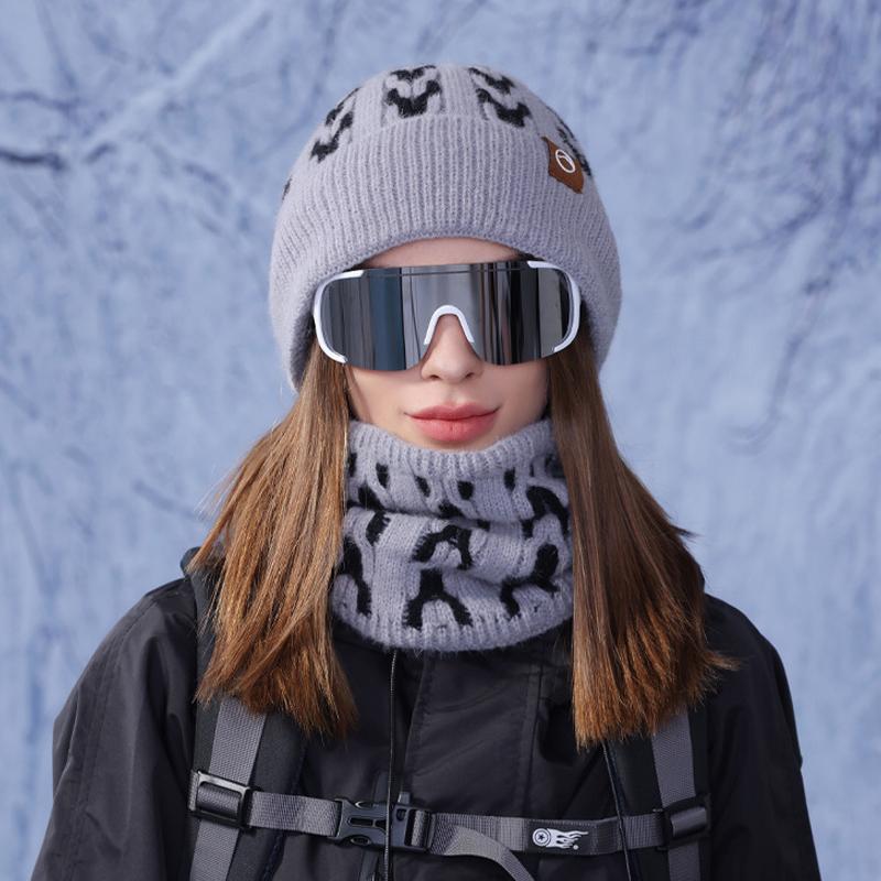 Зимняя теплая защитная шапка-шарф, женский свитер, вязаная шапка, уличное утепленное шерстяное пальто