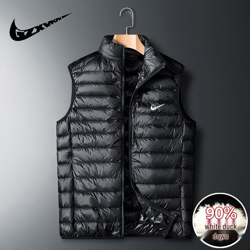 Мужская легкая пуховая куртка большого размера, повседневная и ветрозащитная для осени/зимы