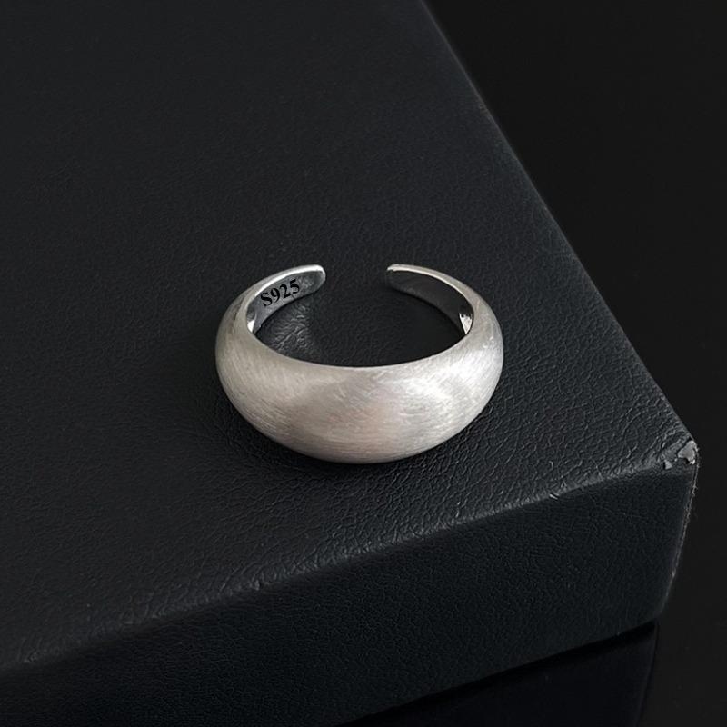 925 Silver Unique Oval Big Simple Rings for Women Vintage Geometric Minimalist Open Ring Party Wedding Jewelry Gifts