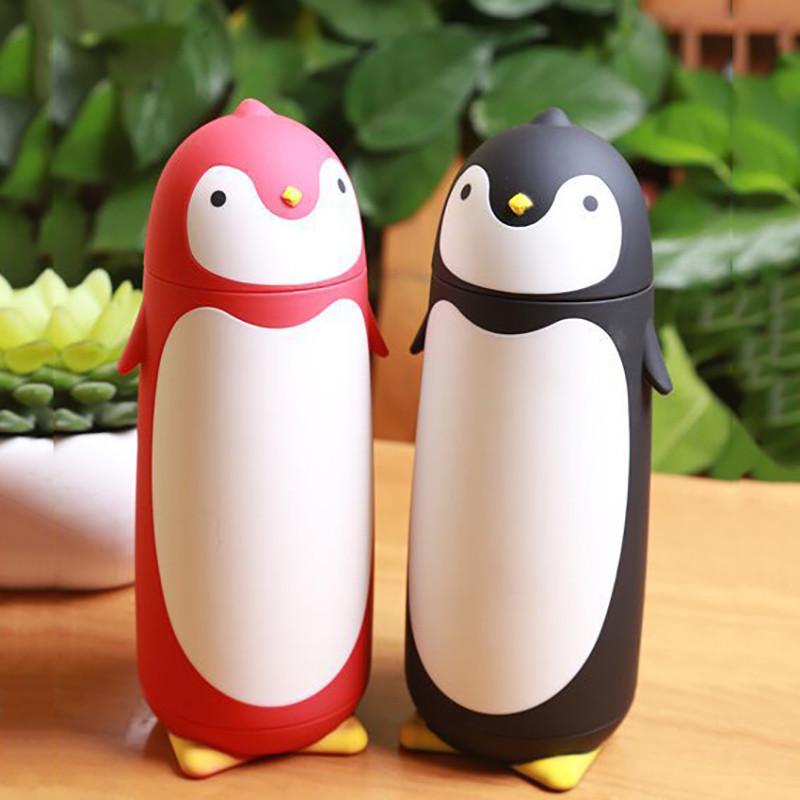 Термос из нержавеющей стали с изображением пингвина, термокружка с мультяшным рисунком, портативная термоизолированная кружка Chil