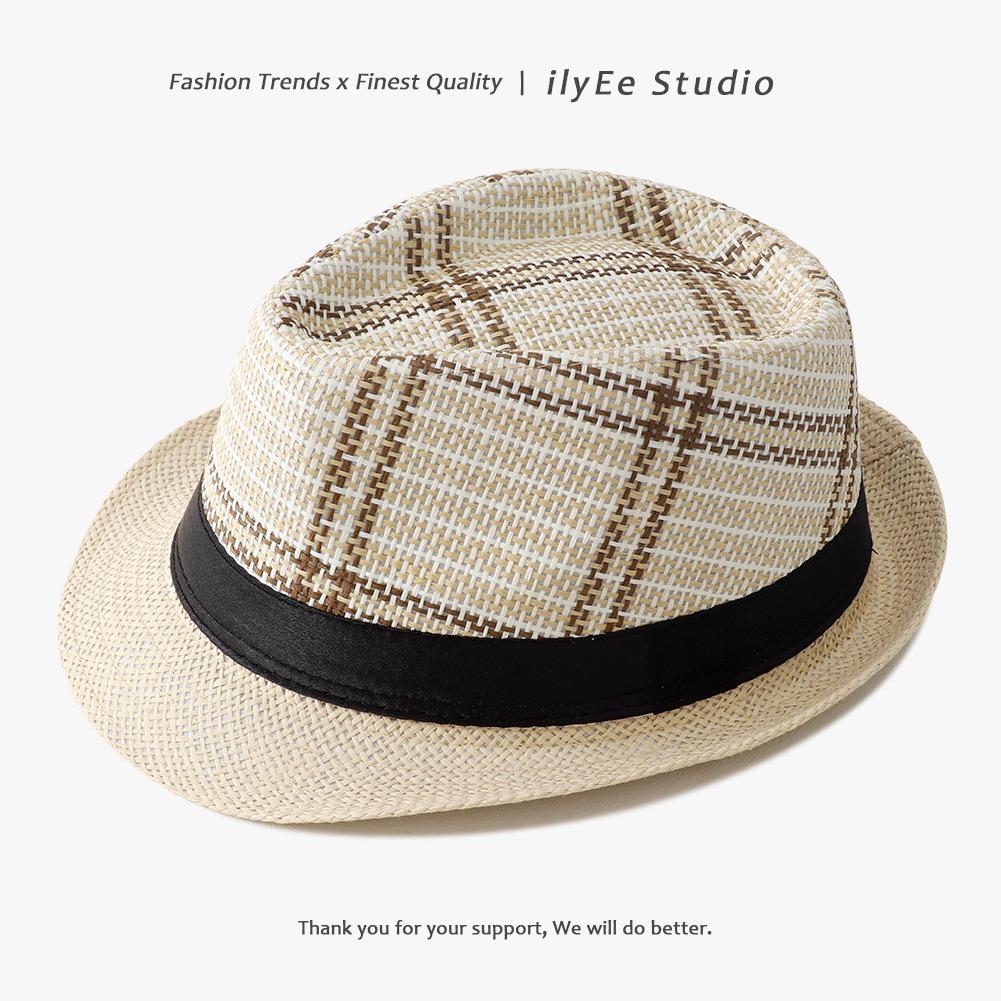 Мужская и женская летняя соломенная федора - Панама для пляжа с защитой от солнца