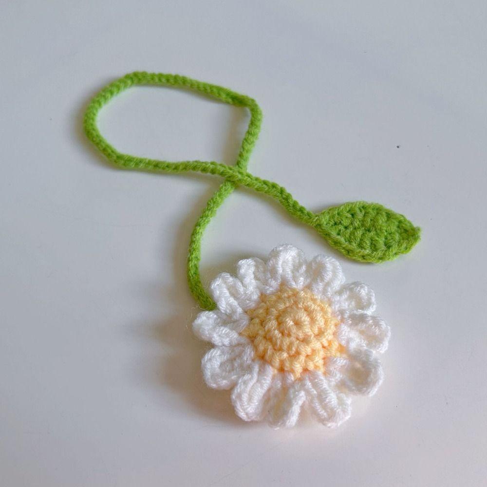 Daisy Flower Knitted Bookmark Handmade Crochet Book Marker Creative Floral Pendants Perfect Gift