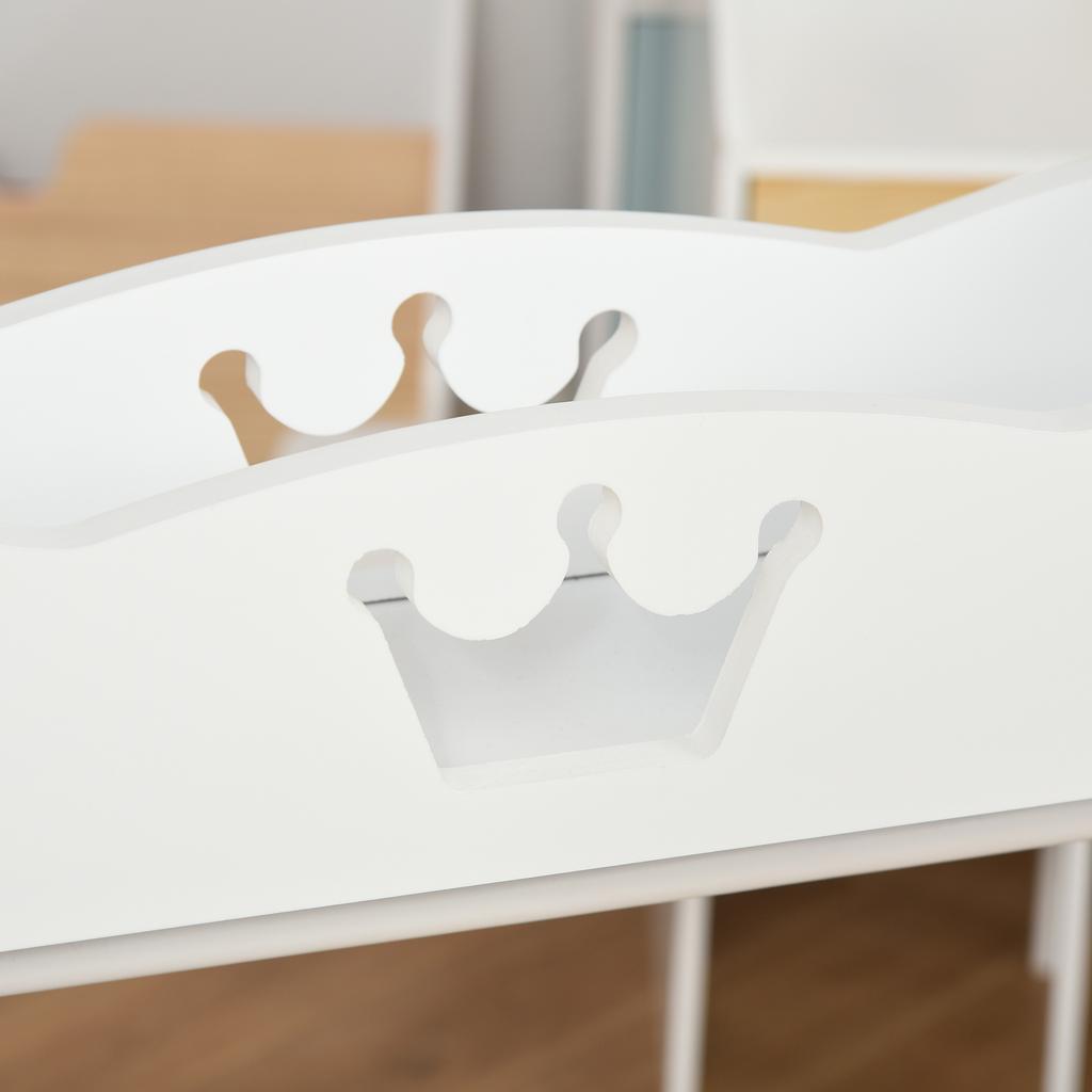 Coat Rack for Children with Shelves and Side Hooks, Bedroom Furniture in Wood, 70.5x37x103cm, White