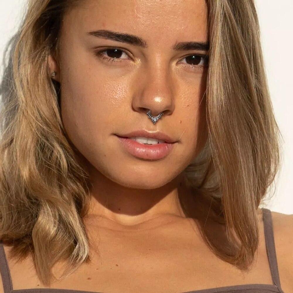 1 шт., кольца с мультикристаллами для перегородки носа, модные серьги в богемном стиле в индийском стиле, Нариз-кликер, спираль для носа, хрящ, серьги для пирсинга