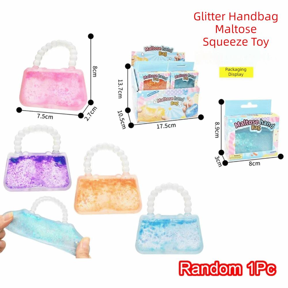 Mini Squishy Toy Purse Fidget Toy Glitter Filling Prize Box Toys Sensory Fidget Toy Kids Toys