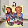 Уютный мягкий фланелевый плед Hill and Bud Spencer, Модный теплый плед, Подходит для гостиной, общежития, домашнего декора, Все сезоны