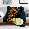 Christmas Santa Claus Reindeer Snow Sleigh DecorationBlanket Flannel Throw Blanket for Sofa, Bed, Travel, Camping, Office, Couch, Chair, And