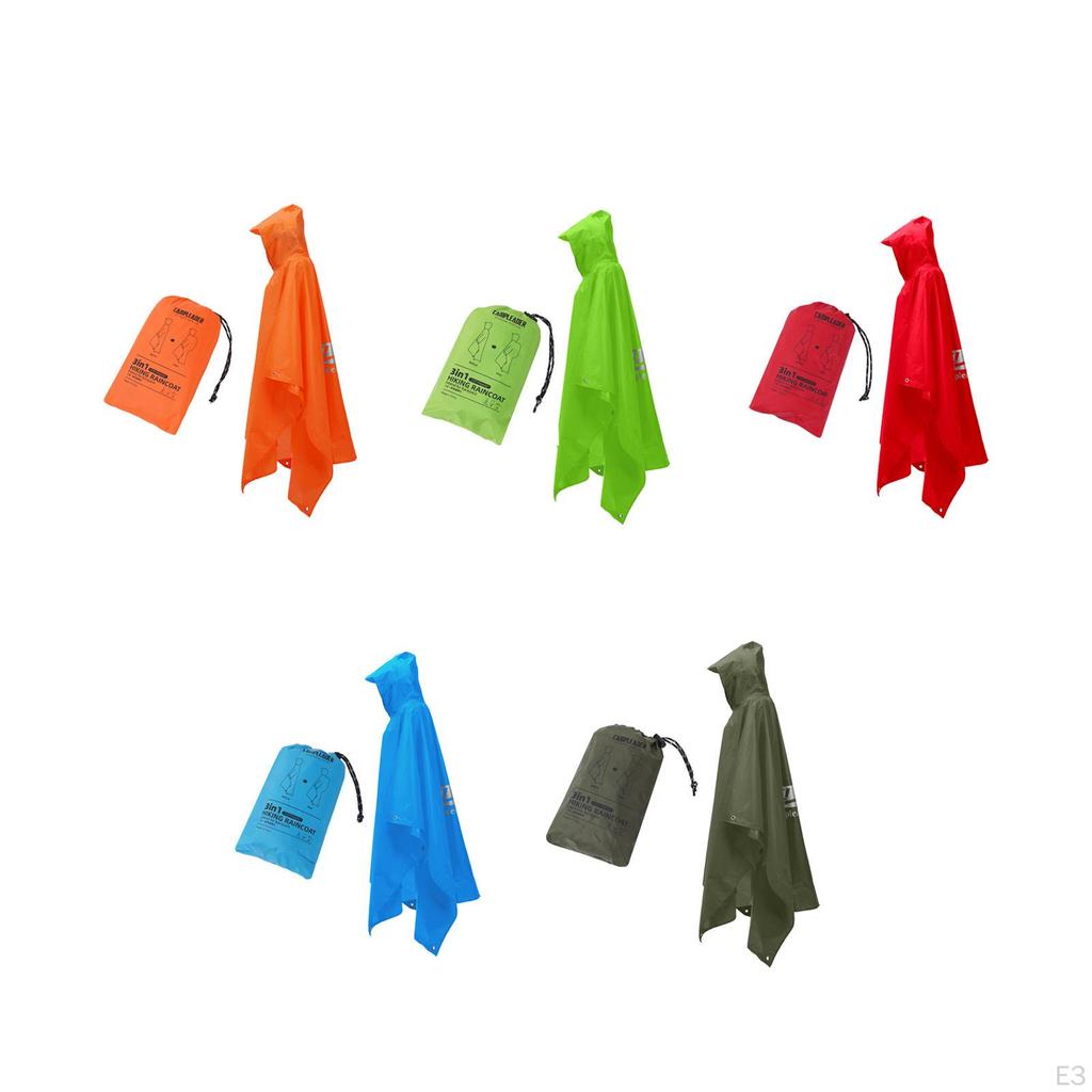 Hooded Rain Poncho Jacket 3 In 1 Adults Raincoat Coat for Sporting Event Fishing Travel