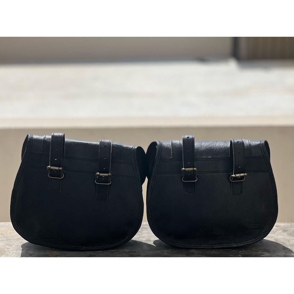 Пара левое правое седло мотоцикла 2 боковые сумки винтажный кожаный багаж сумка для инструментов