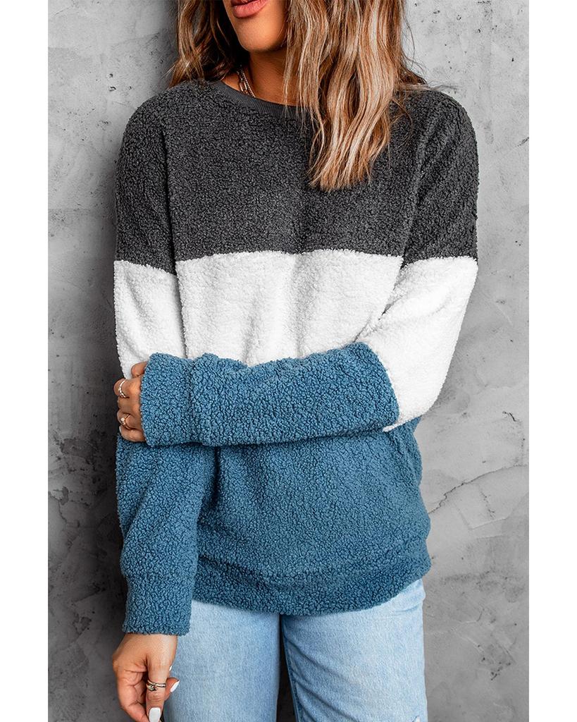 Azura Exchange Colorblock Plush Sweatshirt
