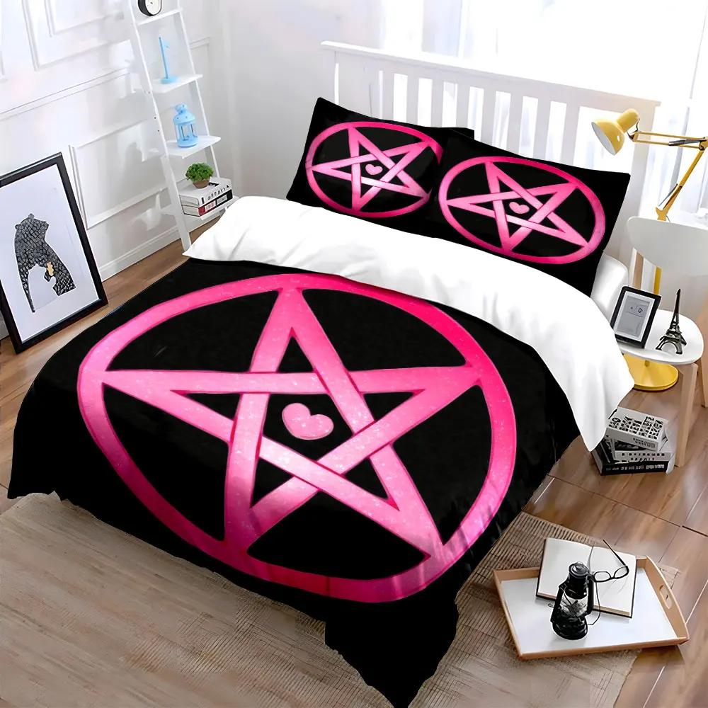 "Pentagram Pink Dcor Set" Soft Comfortable Duvet Cover Bedding Set Included 1*Duvet Cover & 2*Pillowcases gift