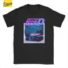 Initial D Неоновый AE86 Мужская футболка Гоночный автомобиль Винтажная футболка Короткий рукав Круглый вырез Чистый хлопок Классическая одежда