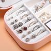 Portable Jewelry Box Jewelry Organizer Display Travel Jewelry Case Boxes Button Leather Storage Zipper Jewelers Joyero