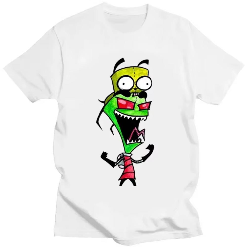Кавайная футболка с графикой Invader Zim, счастливый Зим, готовый к обнимашкам, милая мультяшная футболка, мужская, женская, ретро футболка, футболка оверсайз